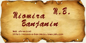 Miomira Banjanin vizit kartica